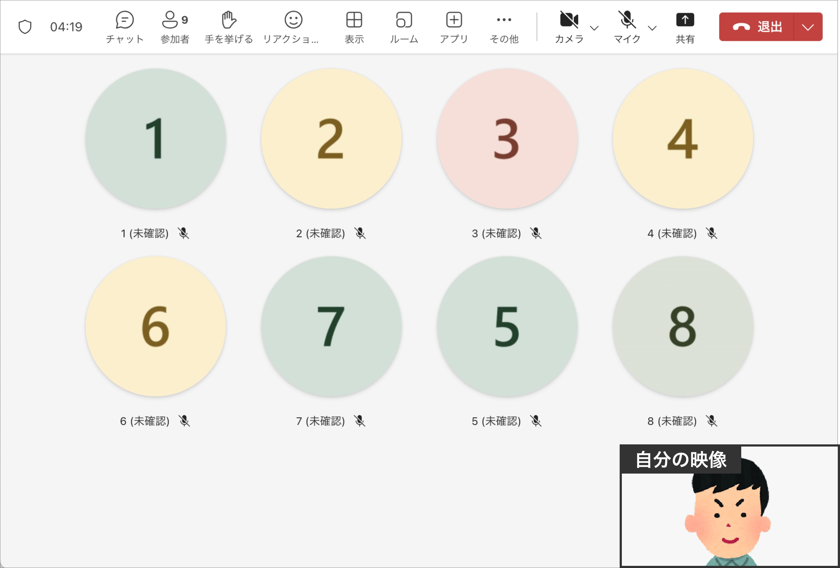 参加者:会議に参加する